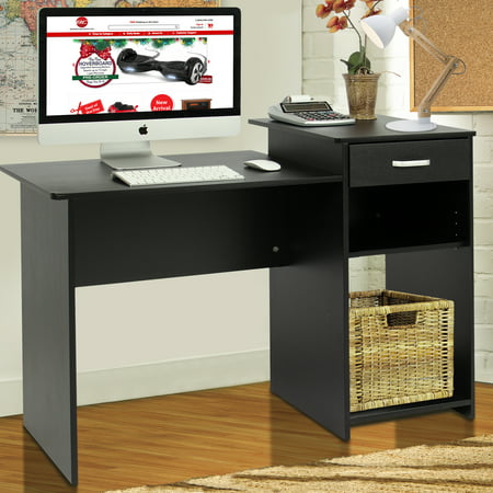 Best Choice Products Wood Computer Desk Workstation Table for Home, Office, Dorm with Drawer, Adjustable Shelf, (Best Computer Shop In Singapore)