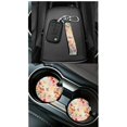 thumbnail image 4 of Uorisanigo Tulip Butterfly Front and Back Seat Covers with Car Steering Wheel Wrap Seat Belt Cover Coasters Hanging Trash Bin Car Vent Storage Rear View Mirror Protector Keychain Set of 15, 4 of 7
