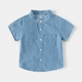 thumbnail image 2 of Boys' Button Down Shirts Boy Light Blue Button Down Shirt Graduation Shirts School Uniforms for Boys Boys Girls Fashion, 2 of 6