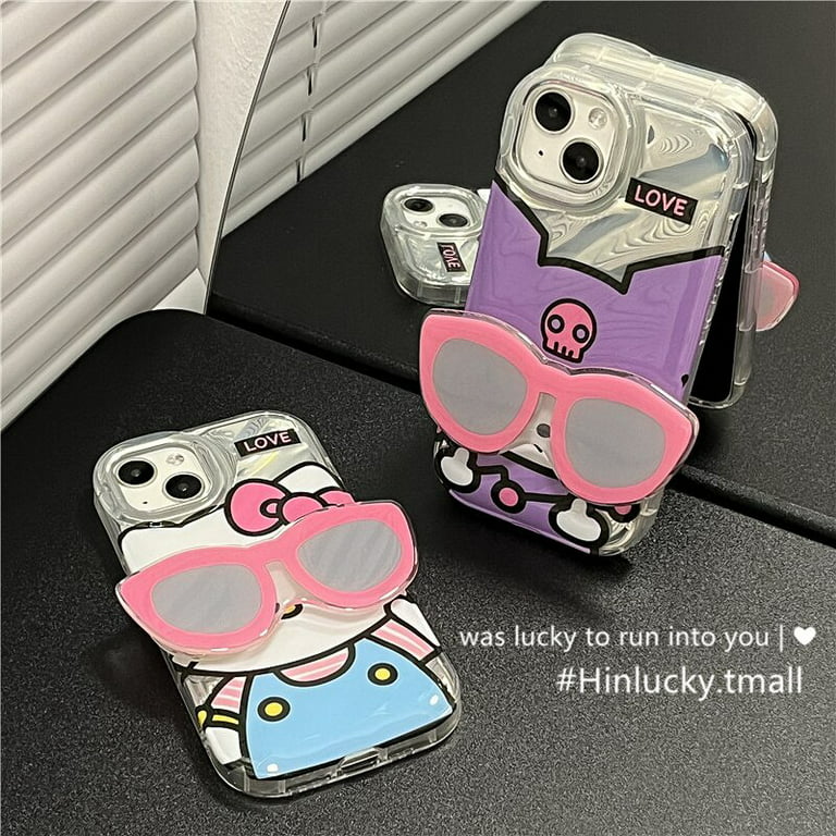 For Apple iPhone 14 Pro Max 13 12 11 8 XS XR Hello Kitty Cartoon Pink Phone  Case