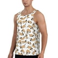 thumbnail image 2 of Lsque Dachshund Dog Puppy Pattern Mens Tank Tops Muscle Athletic Quick Dry Sleeveless Workout Fitness T Shirts Beach Tank Top, Loose-fit Sleeveless Shirt for Men-3X-Large, 2 of 7