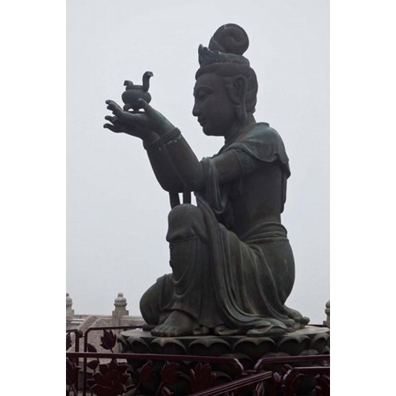 Tian Tan Statues Hong Kong China Canvas Art - Julie Eggers  DanitaDelimont (18 x 24)