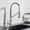 Brushed Nicekel B, variant on Kitchen Sink Faucet for Bar Farmhouse Commercial, Black Pull Out Kitchen Sink Faucet, Deck Mounted Stream Sprayer Kitchen Mixer Tap, Bathroom Kitchen Hot Cold Tap, 360 Rotation Tap