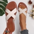 thumbnail image 2 of CHUMUD Slippers for Women Outdoor Crisscross Strap Flat Slide Sandals, Casual Open Toe Slip-On Slippers, Lightweight Summer Beach Sandals, 2 of 9