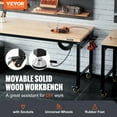 thumbnail image 2 of VEVOR Adjustable Workbench, 72" L X 25" W Garage Worktable with Universal Wheels, 28-39.5" Heights & 3000 LBS Load Capacity, 2 of 9