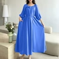 thumbnail image 4 of Women Oversized Maxi Dress Long Floor Length Dresses Casual Loose Baggy Crew Neck Summer Swing Beach Dress, 4 of 5
