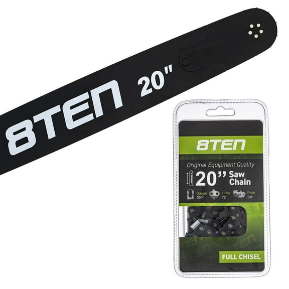 8TEN 20" Chainsaw Bar & Chain .050 3/8 72DL for Husqvarna 33RS-72 MK1010456
