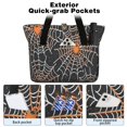 thumbnail image 2 of Tote Bag for Women - Halloween Spider Webs with Orange Spiders Shoulder Bag - Large Utility Work Duffle Bag with Zipper Handbag for Travel, Work, Sprots, 2 of 5