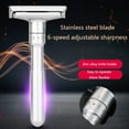 thumbnail image 2 of Stainless Steel Blade Mild Gift for Him Womens Face Manual Shaver Double Edge Razor Classic Men Shaving Adjustable Safety Razor (silver), 2 of 7