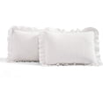 thumbnail image 7 of ZXNYH Ruffle Skirt Bedspread Vintage Chic Farmhouse Style Lightweight 3 Piece Set, Queen, Ivory, 7 of 7