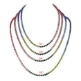 thumbnail image 3 of Charles Raymond Iced Out Hip Hop Gold or Silver Tone - Your Choice!! - CZ Miami Cuban Link or Tennis Chain Choker Necklaces (20", Rainbow Tennis Silver), 3 of 4