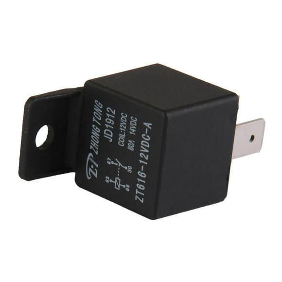 . 12V DC 12V 80A 4-pole Relay, Spare Part for All Motorcycles - Black