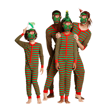 

Inevnen Matching Family Christmas Onesies Pajamas Sets Striped Jumpsuit Loungewear
