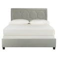 thumbnail image 2 of SAFAVIEH Solania Glam Upholstered Bed Frame with Nail Head, Queen, Pewter, 2 of 7