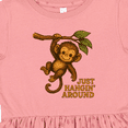 thumbnail image 4 of Inktastic Cute Monkey Just Hangin' Around Illustration Girls Toddler Dress, 4 of 5