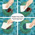thumbnail image 5 of Teal Flower Round Fitted Tablecloth Mandala Floral Small Round Table Cover with Elastic Edge Waterproof Wipeable Circle Outdoor Table Cloths for Party Patio Kitchen Decor Fit 40"-44" Table Pad, 5 of 6