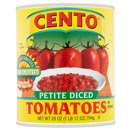 (6 Pack) Cento Petite Diced Tomatoes In Puree, 28 (Best Canned Tomato Puree)