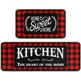 thumbnail image 2 of Framhouse Kitchen Rugs and Mats Set of 2, Black and Red Buffalo Plaid Non-Slip Floor Mat for Home Kitchen Decor - 17x29 and 17x47 Inch, 2 of 6