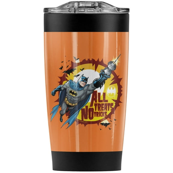 Batman All Treats Stainless Steel Tumbler 20 oz Coffee Travel Mug/Cup, Vacuum Insulated & Double Wall with Leakproof Sliding Lid | Great for Hot Drinks and Cold Beverages