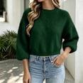 thumbnail image 6 of Edvintorg Pullover Sweaters for Women Crew Neck Casual Knit Sweater Long Sleeve Loose Top Womens Fashion Green M, 6 of 6