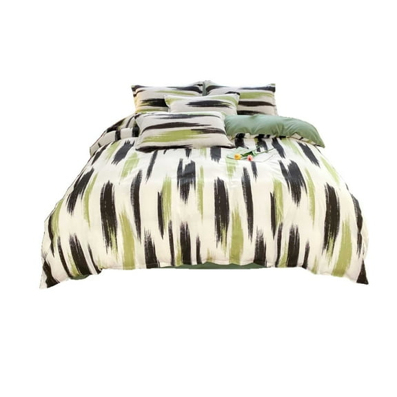 Diceymbol Essentials Twin Stripes Print Comforter Cozy Soft All Season Bed Bed Four Piece Gift Set Home Textile Sanding Four Piece Fashion Austerity Style