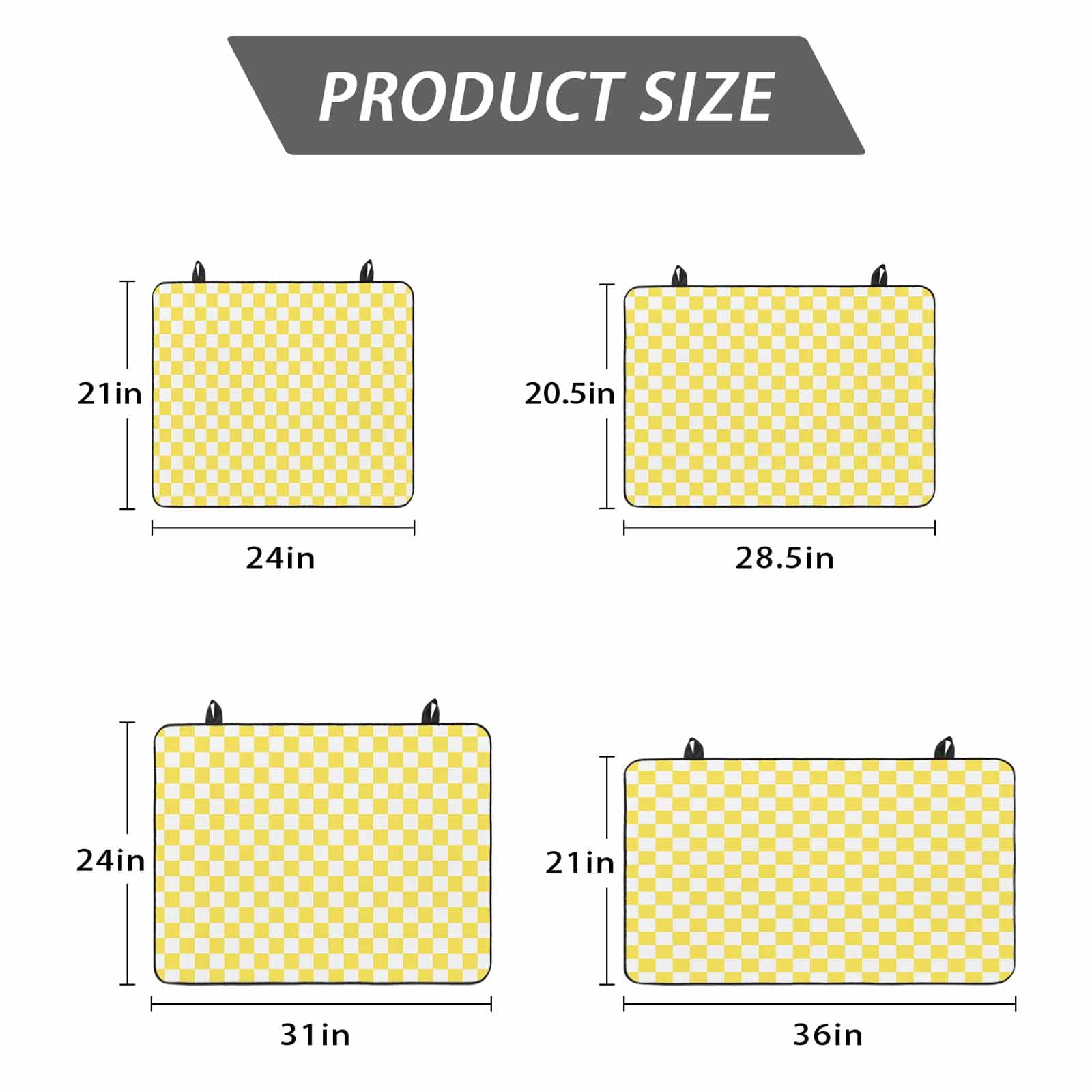 Yellow White Plaid Stove Top Cover for Electric Stove, Heat-proof & Non Slip Glass Top Stove Cover Protector, Modern Retro Geometric Checkered Kitchen Flat Cooktop Rubber Mat 31x24 Inches