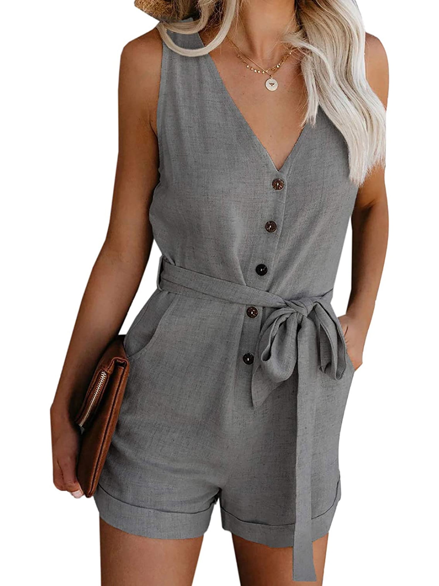 Sleeveless Dresses Gap XL,LG,1/2 Button  Elastic drawstring waist 2 side pockets 