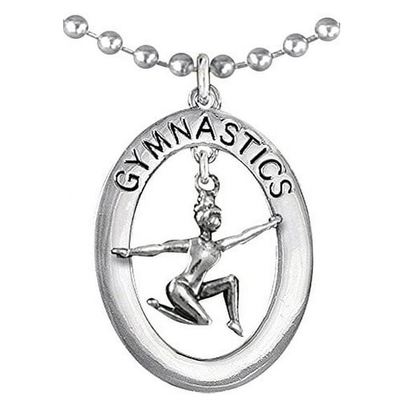 "Gymnast On Floor Posed" Necklace, Adjustable, Hypoallergenic, Nickel, Lead, & Cadmium Free