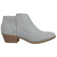 thumbnail image 2 of Soda Women Small Short Heel Ankle Boots Side Zipper Booties Faux Leather MUG-S Light Gray 6, 2 of 3