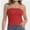 Red, variant on Strapless Crop Tube Tops for Women Solid Color Trendy Sexy Cami Tops