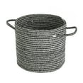thumbnail image 4 of Mainstays Round Black and White Cotton Rope Decorative Storage Basket with Handles, 4 of 8