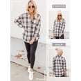 thumbnail image 7 of STARVNC Women Plaid Print Lapel Collar Single Breasted Long Sleeve Pocket Blouse, 7 of 7