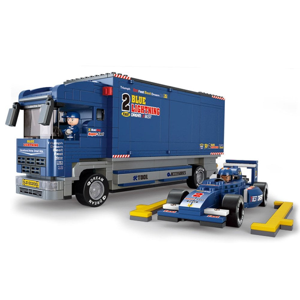 196Pcs Champions Formula One Team F1 Car Building Blocks Set Bricks Blue Toy Kid