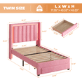 thumbnail image 6 of HSUNNS Twin Bed Frame with LED Lights and Charging Station, Twin Platform Bed Frame with Storage Drawer, Motion Sensor Night Light, Soft Fabric Headboard, No Box Spring Needed, Pink, 6 of 9