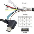 thumbnail image 6 of FVH 90 Degree Left Angled Mini USB 5Pin Male to Female Extension Cable 30cm for GPS Camera, 6 of 9