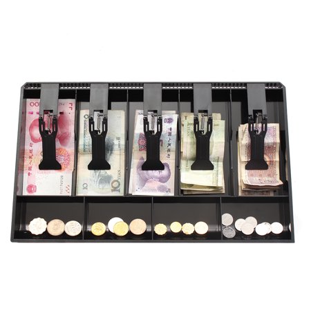 5 Bills 4coins Money Tray Store Cash Drawer Security Safe Register