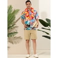 thumbnail image 3 of Lars Amadeus Camisas hawaianas de playa con botones estampados florales tropicales de verano para hombre Verde azul XXL Unique Bargains Camisas, 3 of 6