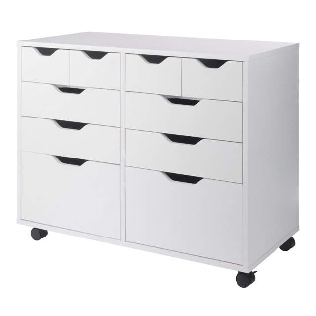 Winsome Bacs et Tiroirs Halifax Rangement Multiple Armoire Mobile Grand Finition Blanche