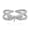 Silver, variant on Rose Gold Dragonfly Open Band Ring for Women, Matte Crossover Fashion Ring with Subtle Sparkle