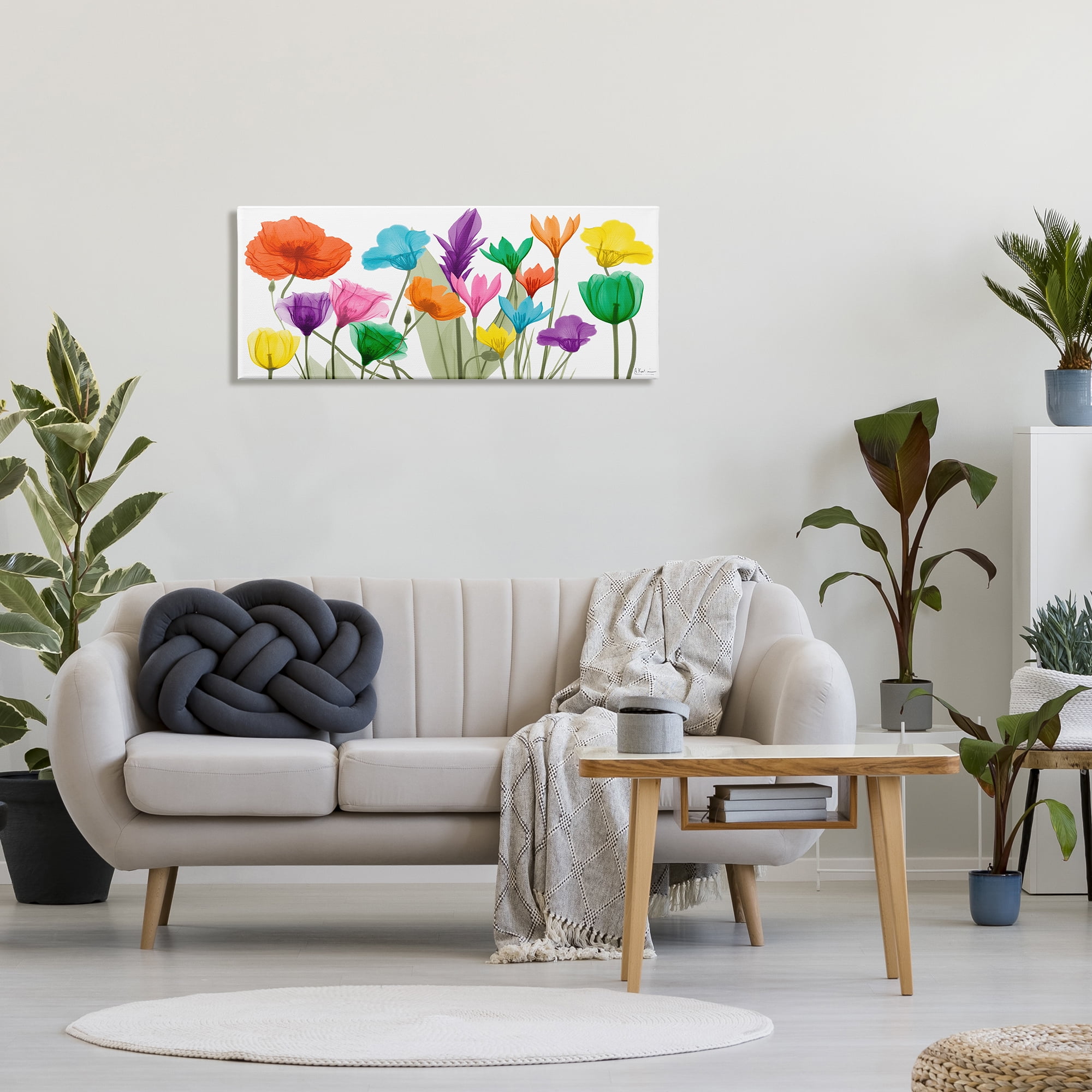 Stupell Industries Bold Spring Floral Arrangement Translucent Plant Botanical & Floral Photography Gallery Wrapped Canvas Print Wall Art, 17 x 40