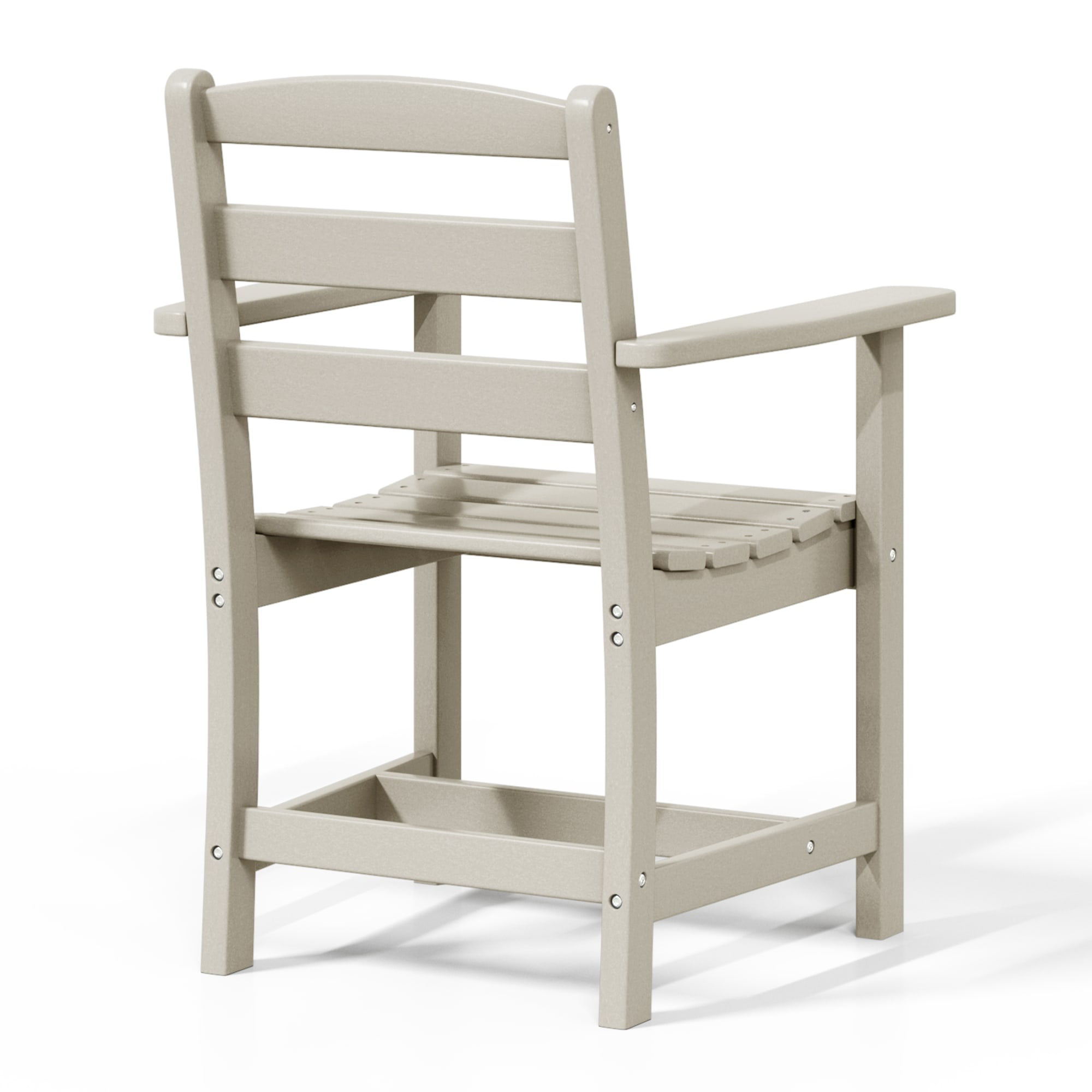 WestinTrends Ashore Outdoor HDPE Patio Classic Dining Arm Chair, Sand