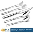 thumbnail image 4 of Silverware Set, 40-Piece Flatware Set, Wildone Stainless Steel Tableware Cutlery Set Service for 8, Include Dinner Knives/Forks/Spoons, Mirror Polished, Dishwasher Safe, 4 of 4