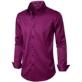 thumbnail image 3 of Camisa de vestir JEMITOP Wrinkle Free Stretch Wine Red para hombre, 3 of 6