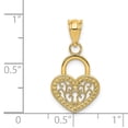 thumbnail image 3 of FJC Finejewelers 14k Yellow Gold Filigree Heart Lock Charm, 3 of 6