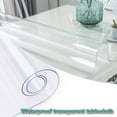 thumbnail image 2 of Table Protector Wooden Furniture Protective Cover Office Computer Desk Top Wipeable Waterproof PVC Vinyl Dining Dining Table Top Protection Pad Rectangle Wipeable Plastic Tablecloth 15.75" x 15.75", 2 of 8