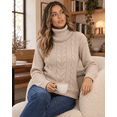 thumbnail image 6 of SOMER Sweaters for Women Casual Turtleneck Long Sleeve Loose Knit Pullover Sweater Fall Winter Clothes, 6 of 9