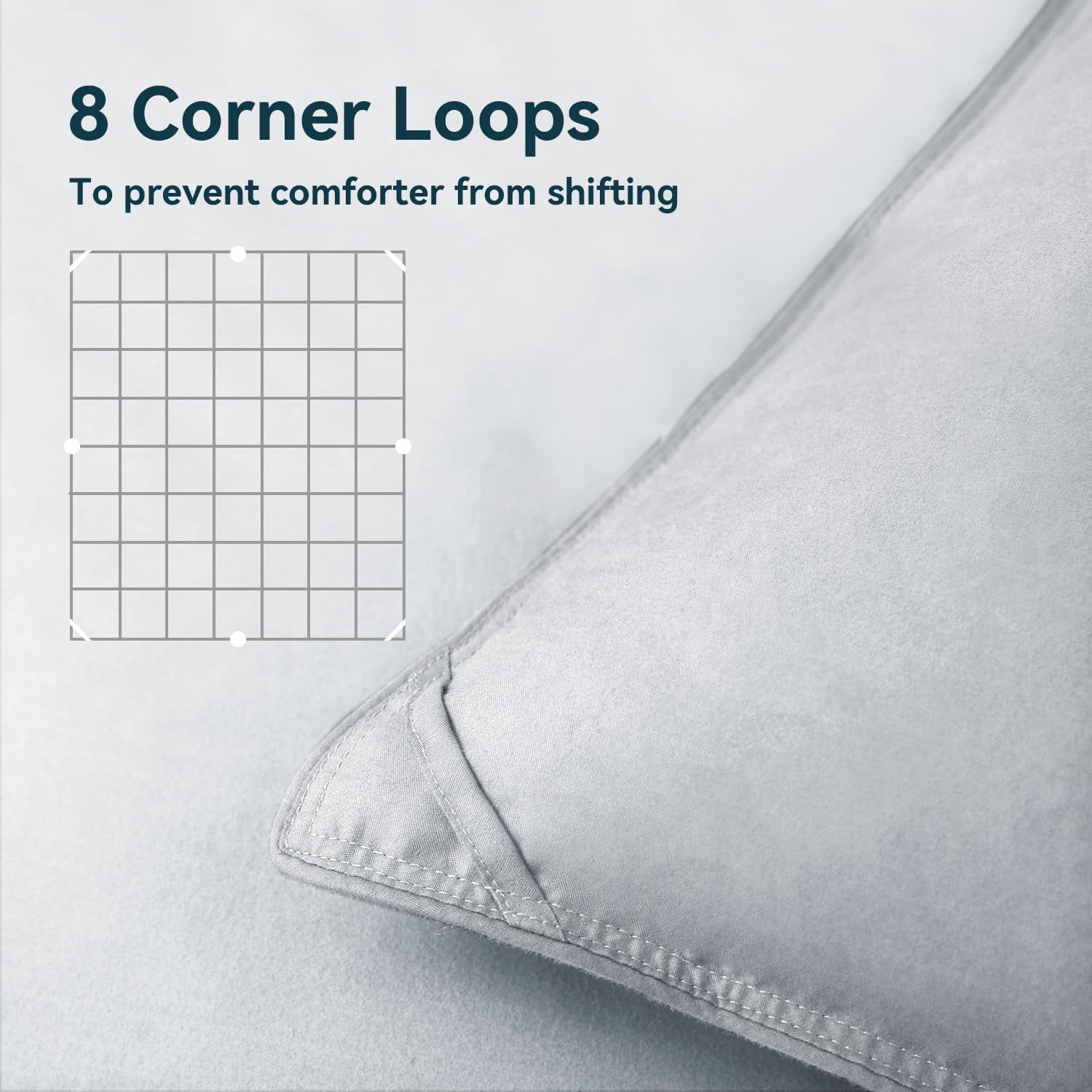 Elemuse Down Comforter Twin Size, All Season Soft and Fluffy Duvet Insert, 50% Feather Fill Bed Comforters, Luxury Tencel Cover (68×90, Grey)