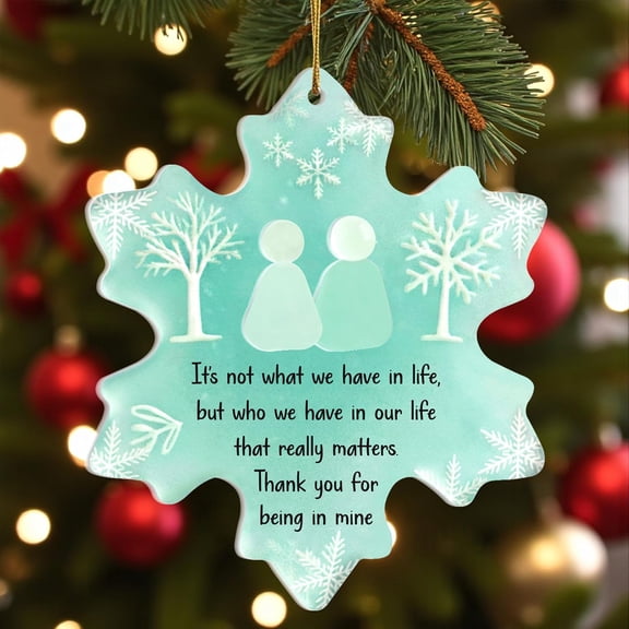 Snowflake-Shaped Sea Glass Ornament True Friendship Gifts for Women Friends, Friends Christmas Ornaments, Friendship Ornaments for Women Friends, Best Friend Keepsake undefined