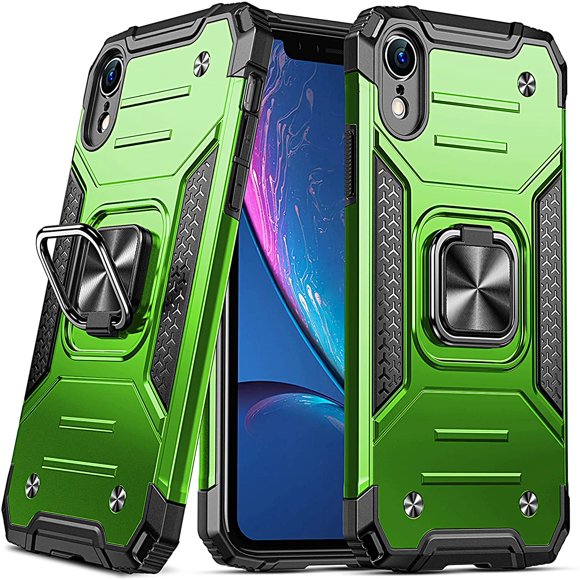 Anqrp Design for iPhone XR Case, Military Grade Shockproof Protective Phone Case 360掳 Free Rotatable Metal Kickstand