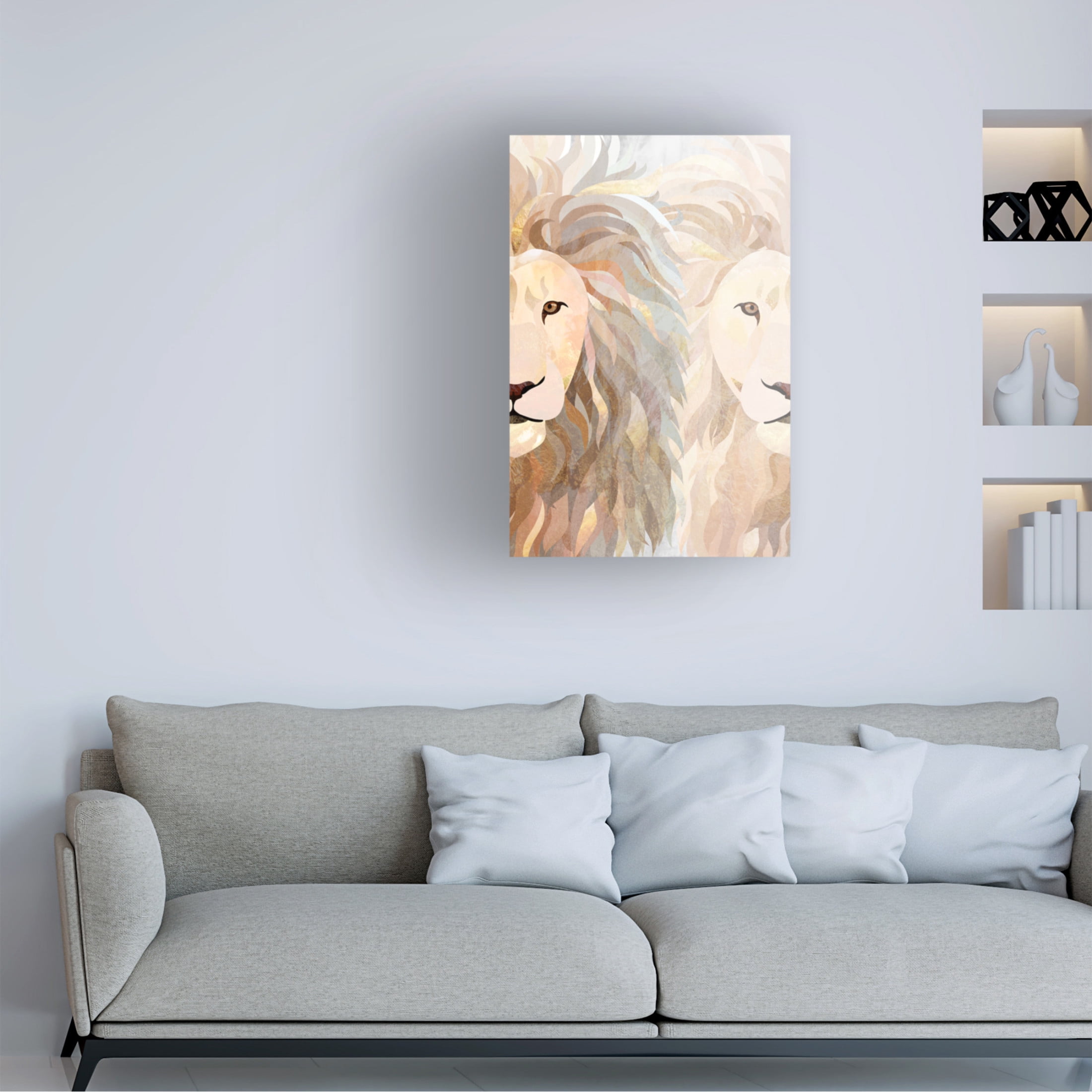 Trademark Fine Art Sarah Manovski  Lion half face 2 Canvas Wall Art